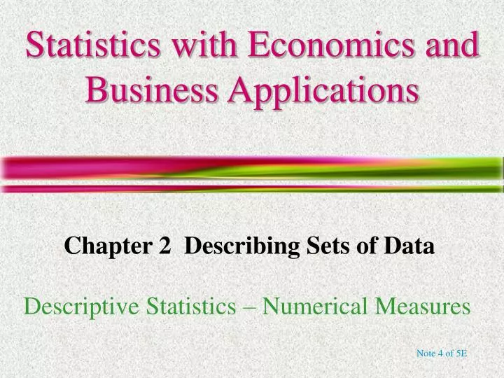 statistics with economics and business applications