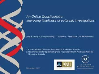 An Online Questionnaire: improving timeliness of outbreak investigations