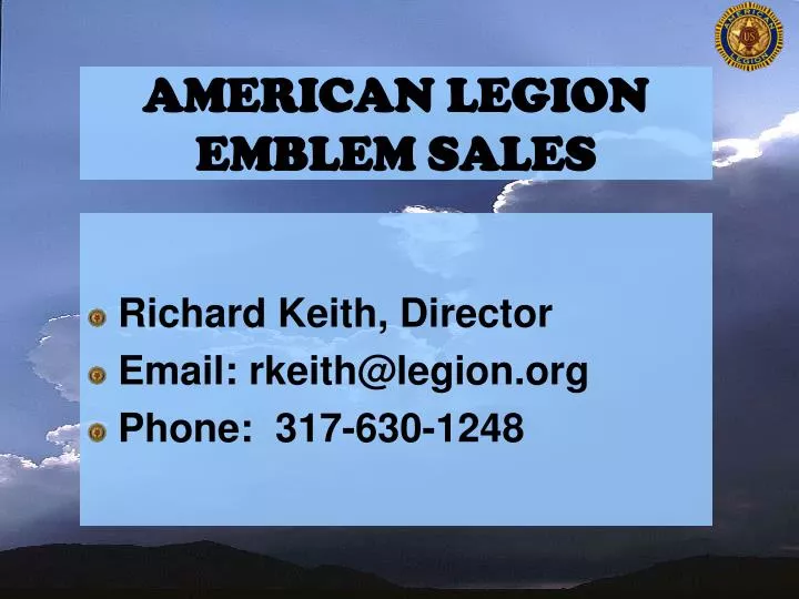 american legion emblem sales