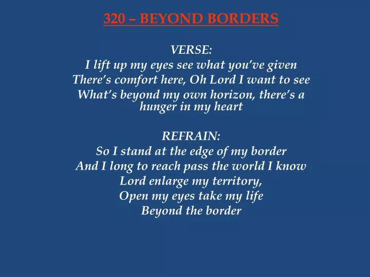 320 beyond borders