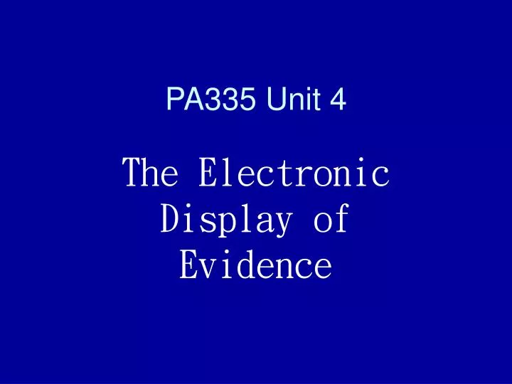 pa335 unit 4