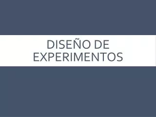 dise o de experimentos