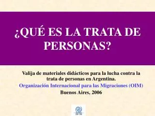 qu es la trata de personas