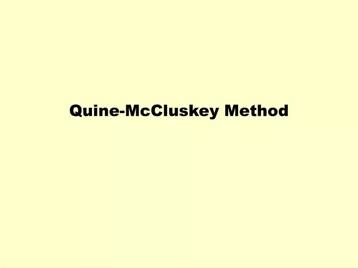 quine mccluskey method