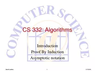 CS 332: Algorithms