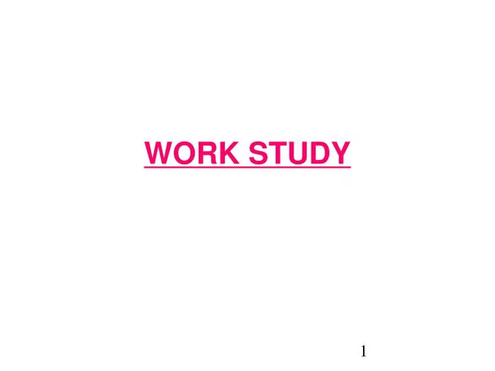 work study