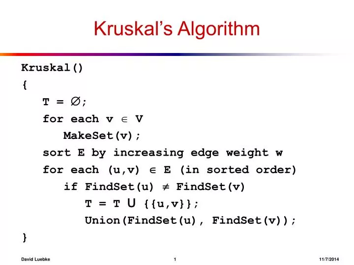 kruskal s algorithm