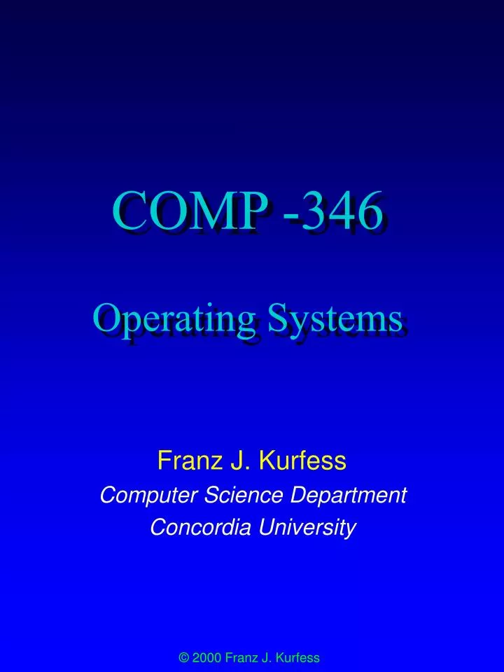 comp 346 operating systems