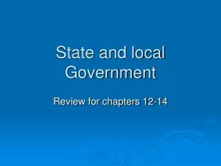 State and local Government