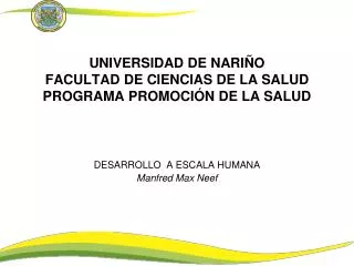 universidad de nari o facultad de ciencias de la salud programa promoci n de la salud