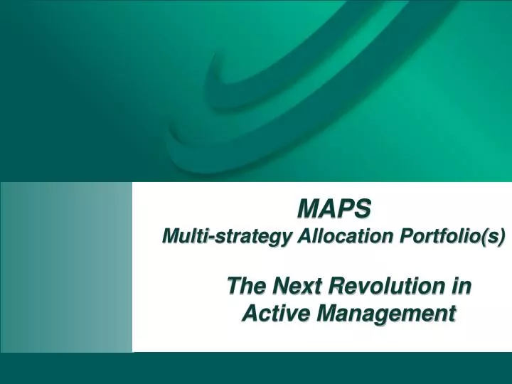 maps multi strategy allocation portfolio s