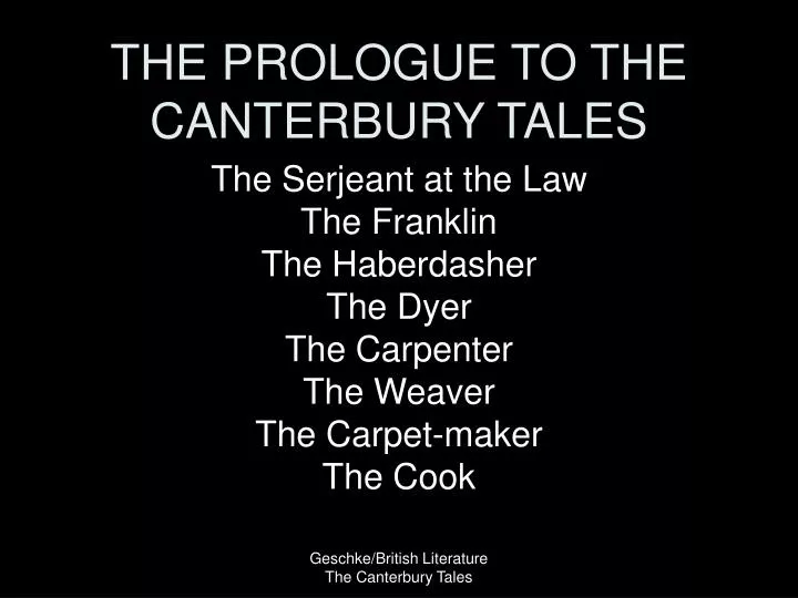 the prologue to the canterbury tales