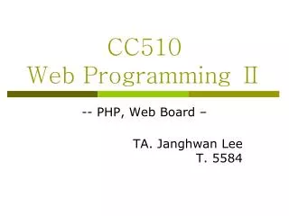 CC510 Web Programming ?