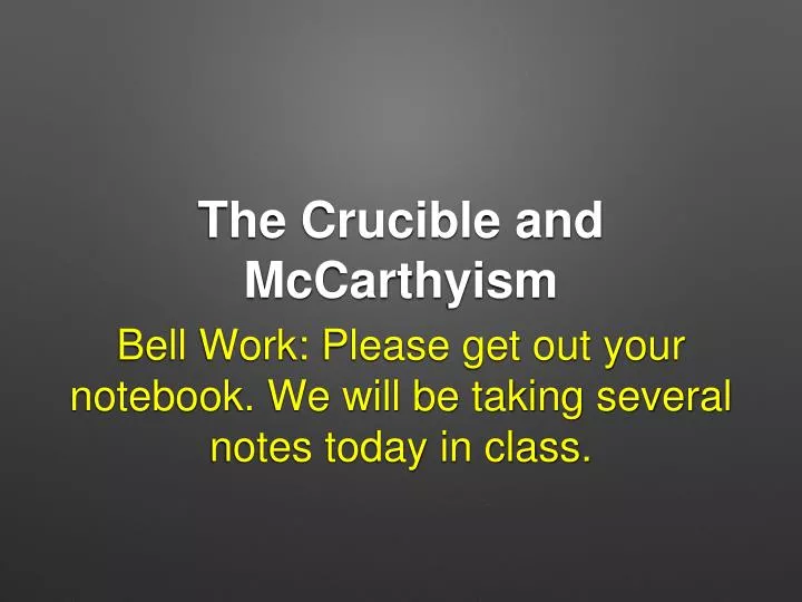 the crucible and mccarthyism