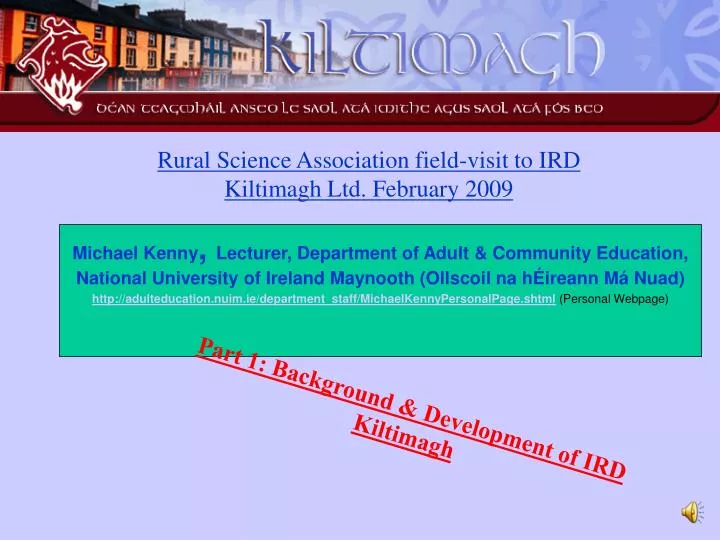 rural science association field visit to ird kiltimagh ltd february 2009