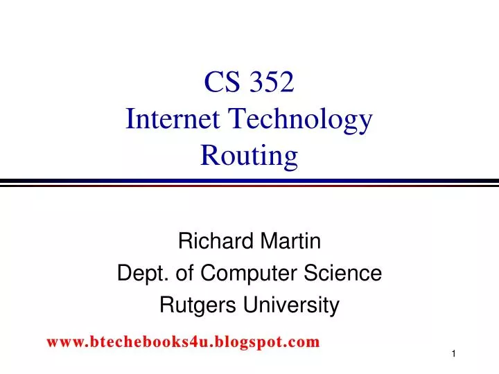 cs 352 internet technology routing