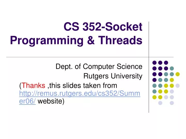 cs 352 socket programming threads