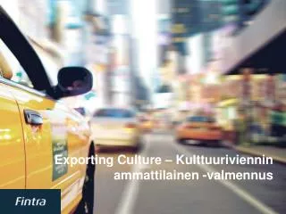 exporting culture kulttuuriviennin ammattilainen valmennus