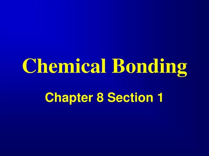 chemical bonding