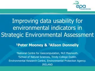 Improving data usability for environmental indicators in Strategic Environmental Assessment