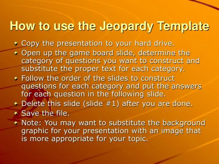 how to use the jeopardy template