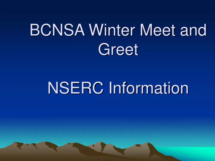 bcnsa winter meet and greet nserc information