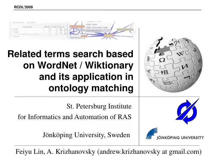 related terms search based on wordnet wiktionary and its application in ontology matching