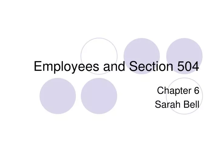 employees and section 504