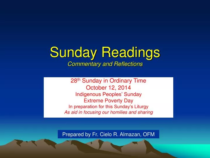 sunday readings commentary and reflections
