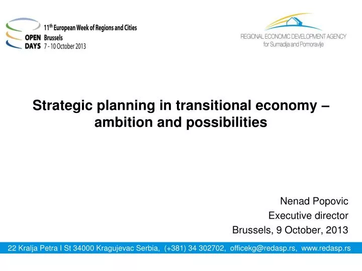strategic planning in transitional economy ambition and possibilities