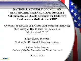 CMS (Centers for Medicare &amp; Medicaid Services) and Health Reform