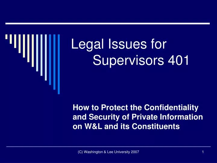 legal issues for supervisors 401