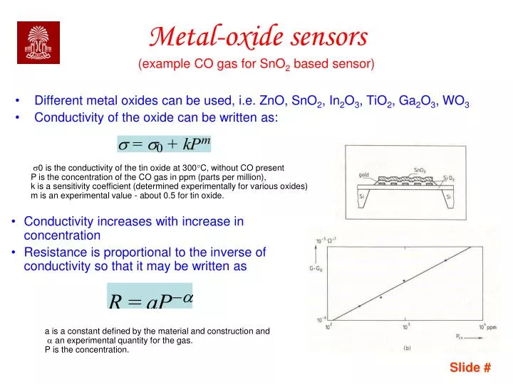 metal oxide sensors example co gas for sno 2 based sensor