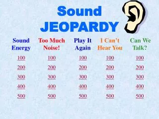 Sound JEOPARDY