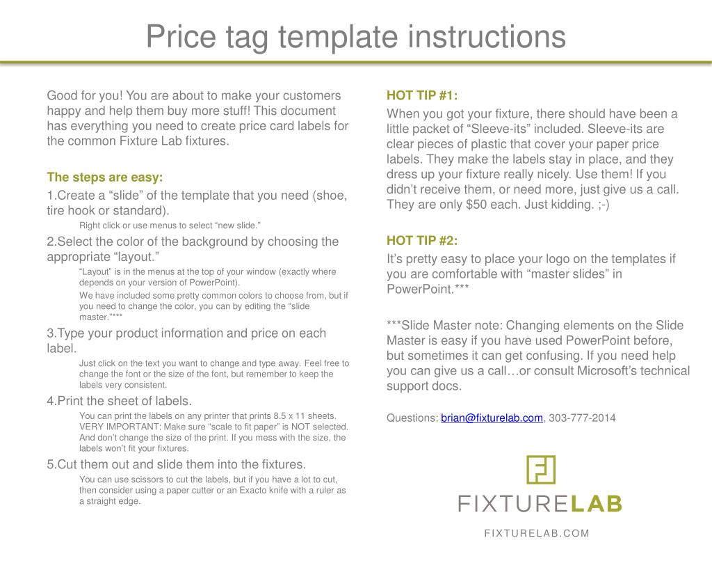 PPT - Essential Tips for Using Fixture Lab Price Tag Templates ...