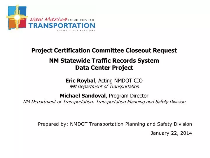 prepared by nmdot transportation planning and safety division january 22 2014