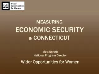 Measuring Economic Security in Connecticut