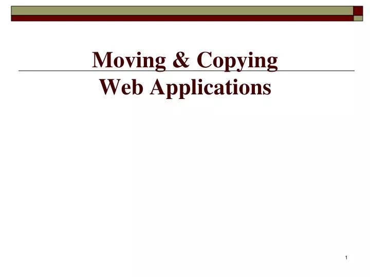 moving copying web applications