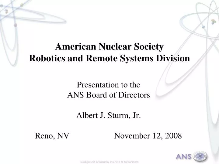 american nuclear society robotics and remote systems division