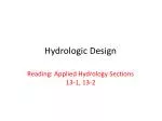 Hydrologic Design