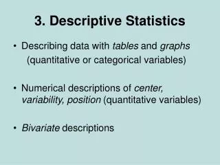 3. Descriptive Statistics