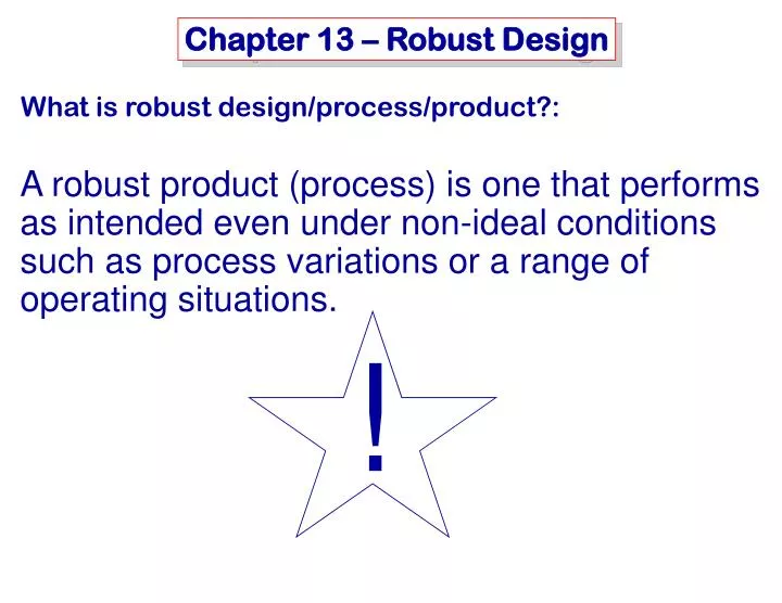 chapter 13 robust design