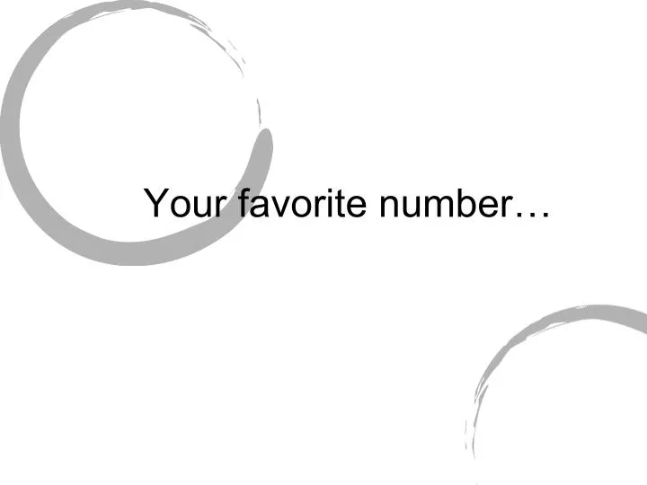 your favorite number