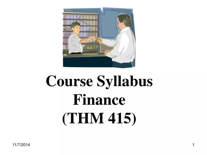 course syllabus finance thm 415