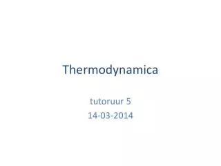 thermodynamica