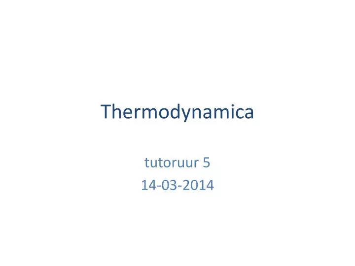thermodynamica