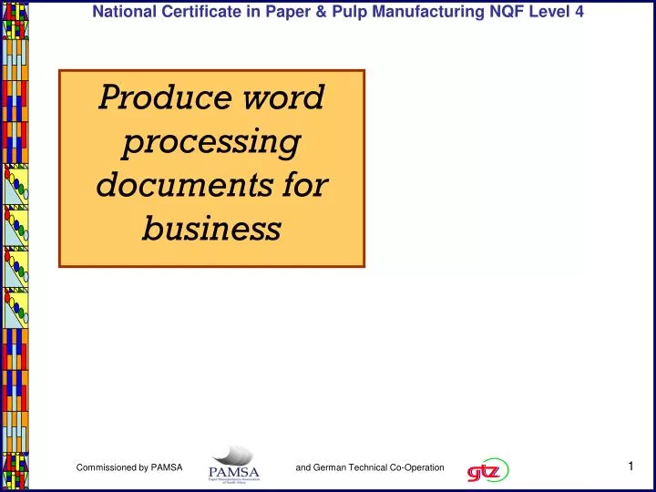 produce word processing documents for business