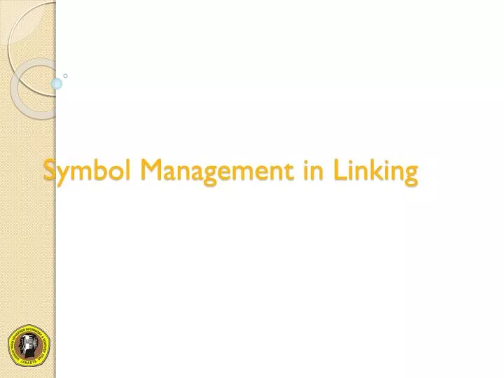 symbol management in linking