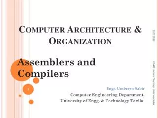 Computer Architecture &amp; Organization