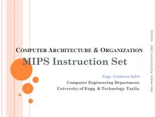 Computer Architecture &amp; Organization